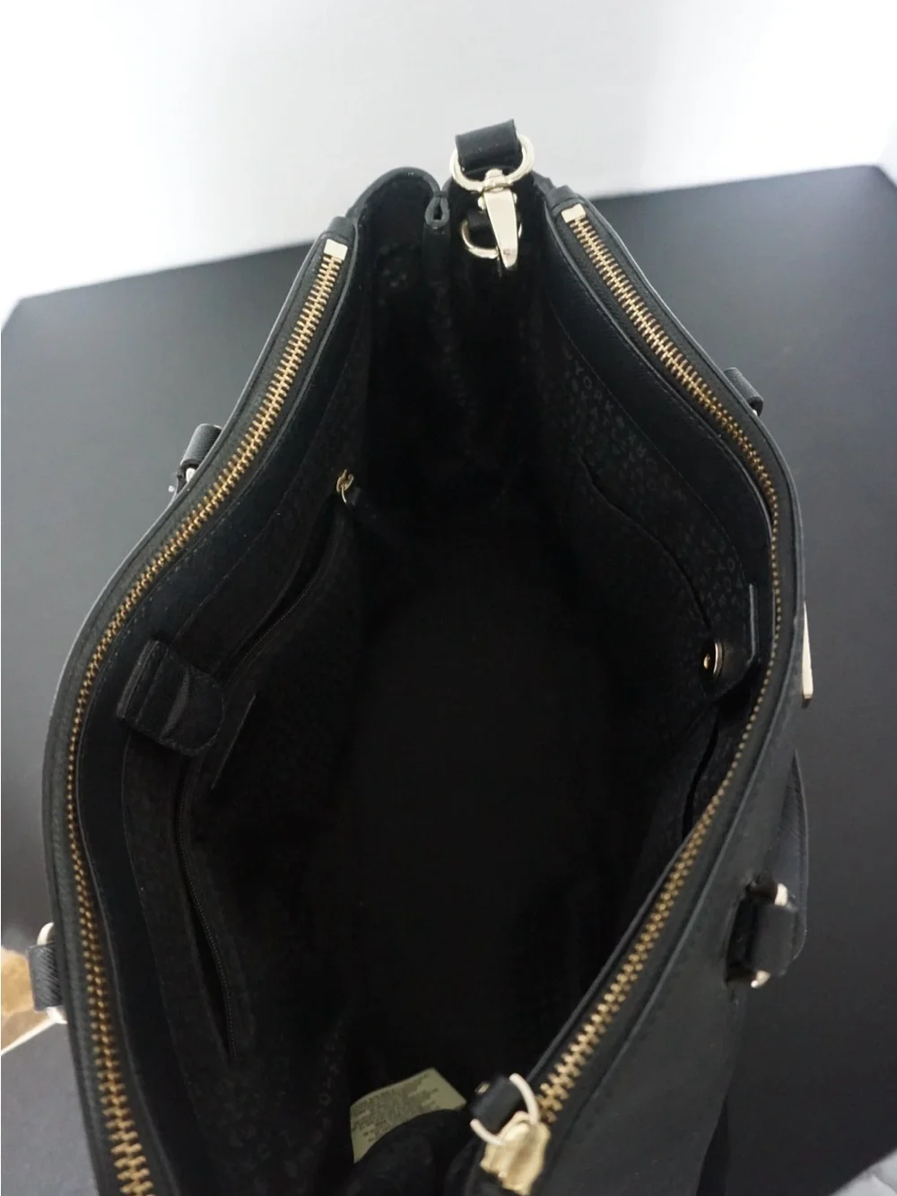 kate spade new york Black Satchel Top‎ Handle Bag, Detachable Strap, Zip, Gold